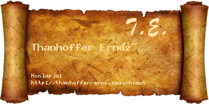 Thanhoffer Ernő névjegykártya
