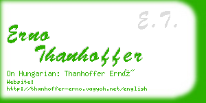 erno thanhoffer business card